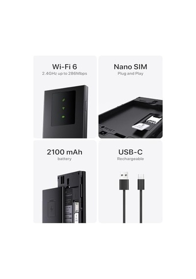 Mf3 Wifi Sabun, Sım 4g Lte Cat4, Kablosuz Wifi 6 Ax300 Taşınabilir, Şarj Edilebilir Pil, Usb-c Bağlantı Noktası, W
