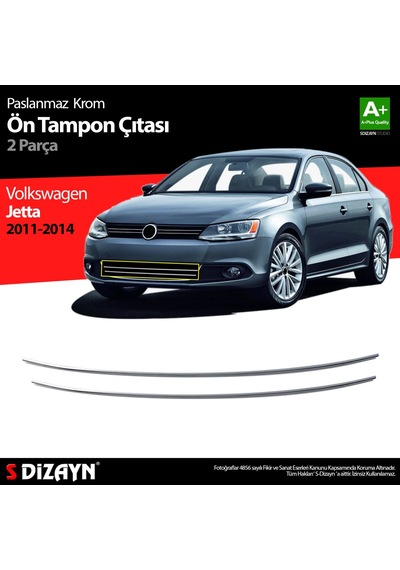 S-Dizayn  Volkswagen Jetta Krom Ön Tampon Çıta 2 Prç 2011-2014
