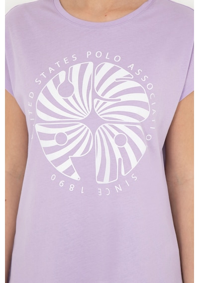 U.S. Polo Assn. Kadın Lila Bisiklet Yaka Tişört 50282896-VR034