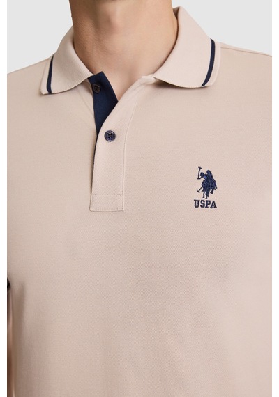 U.S. Polo Assn. U.s. Polo Assn. Erkek Taş Tişört Basic 50326975-vr049 Taş Rengi