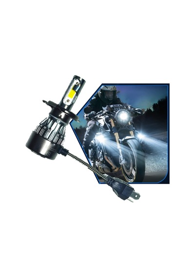 Motosiklet H4 Led Power Led 12v 4000Lümen 6000K Beyaz Işık Xenon Ampul