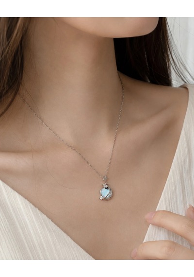 Gökyüzü Temalı Opal Kolye Çok Renkli