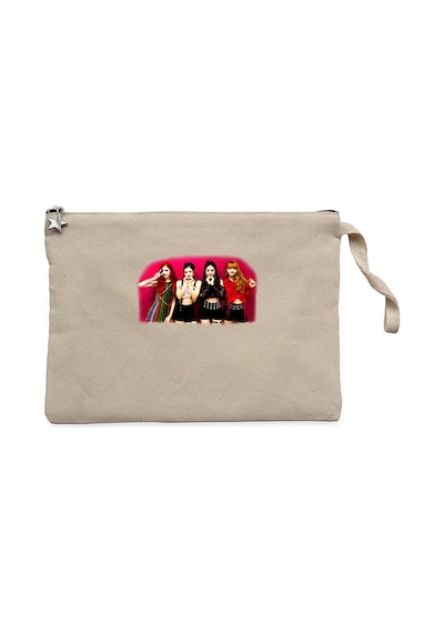 Blackpink Grup Krem Clutch Astarlı Cüzdan / El Çantası Krem