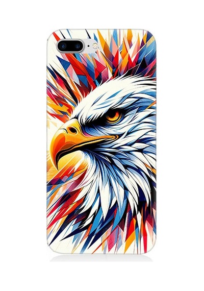 Apple Uyumlu iPhone 8 Plus Renkli Kartal Sıçrayışı Desenli Silikon Kılıf Çok Renkli