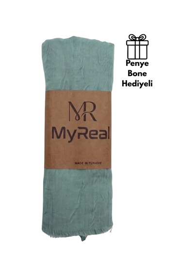 Myreal Bambu Kraş Şal Su Yeşili - Ütü Gerektirmeyen Doğal Doku 90x200 Cm