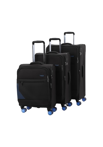 Baggaj V2412 Super Lıght Valiz Gri Set Siyah