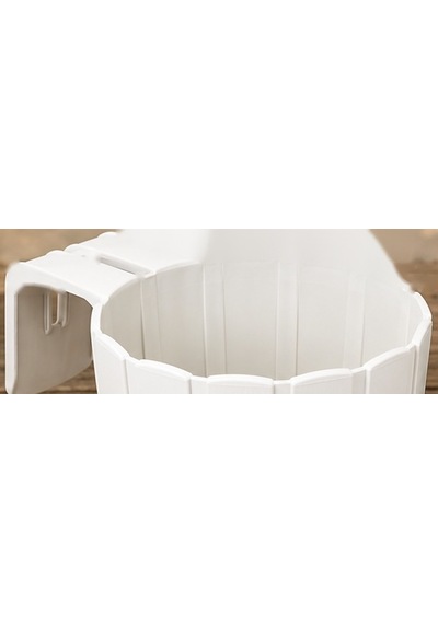 Storeşahin 3d Baskı Askılı Balkon Saksısı Dikey Çizgili Dekoratif Çiçek Ve Aromatik Bitki Saksısı - Beyaz Shn0720