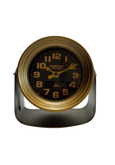 Klc Yuvarlak Metal Masa Saati Bronz
