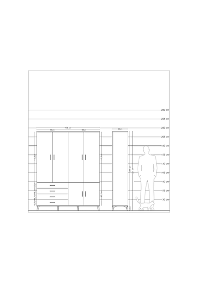 Hyperion Gardrop 7 Raflı 4 Çekmeceli Tek Askılı 176x44x221 Antrasit-antrasit Antrasit Hyperion Gardrop 7 Raflı 4 Çekmeceli Tek Askılı 176x44x221 Antrasit-antrasit Antrasit