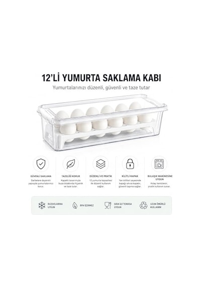 Orret Home 15 Gözlü Kilitli Yumurta Saklama Kabı Plastik Yumurta Taşıma Kutusu Kapaklı Şeffaf Buzdolabı Düzenleyici Bpa Free 15'li Yumurta Organizeri