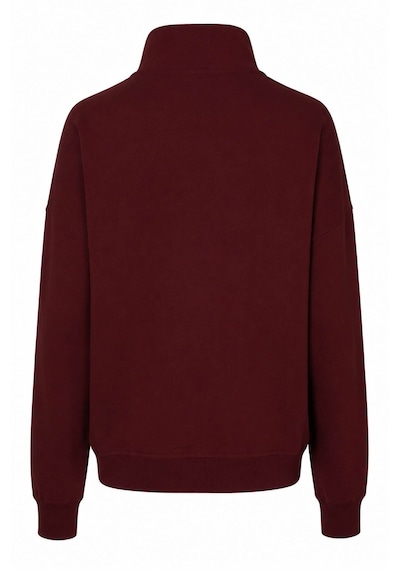 Trender Manhattan Baskı Yarım Fermuarlı Vişne Kadın Sweatshirt 27kdt1000023