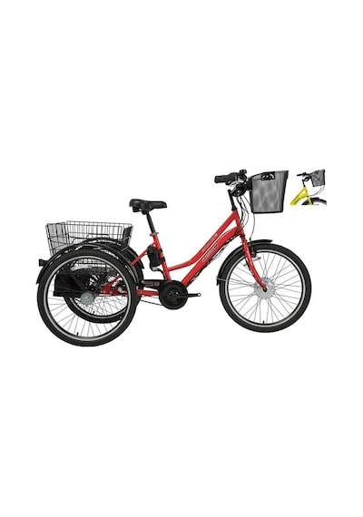 BİSAN e-PORTER UNISEX ÜÇ TEKERLİ ELEKTRİKLİ BİSİKLET 44CM V 24 JANT 3 VİTES SARI BEYAZ