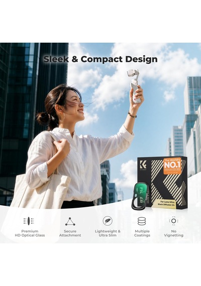 K&f Concept Insta360 Luna Ultra İle Uyumlu Siyah Difüzyon 1/4 Filtre