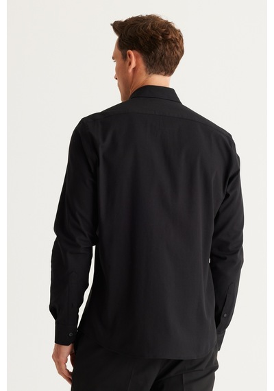 AC&Co / Altınyıldız Classics Erkek Sıyah Slim Fit Dar Kesim Düğmeli Yaka Pamuklu Gabardin Gömlek Siyah AC&Co / Altınyıldız Classics Erkek Sıyah Slim Fit Dar Kesim Düğmeli Yaka Pamuklu Gabardin Gömlek Siyah