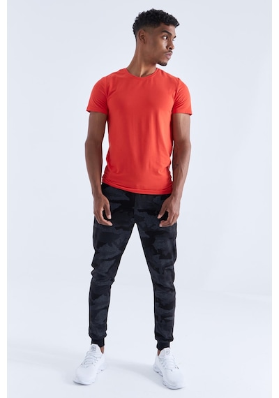 Tommy Life Siyah Kamuflaj Kamuflaj Desenli Dar Kalıp Jogger Erkek Eşofman Alt - 84754 Siyah
