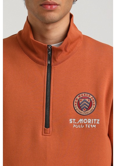 New World Polo Kiremit Slim Fit Half-zip Sweatshirt 23fwm64064-kıremıt Kiremit