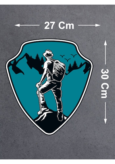 Dağcı Maceracı Sticker - Kamp Adventure Off Road 4x4 Sticker - Araba Oto Motosiklet Karavan Cam Sticker - 00061 30x27 Cm