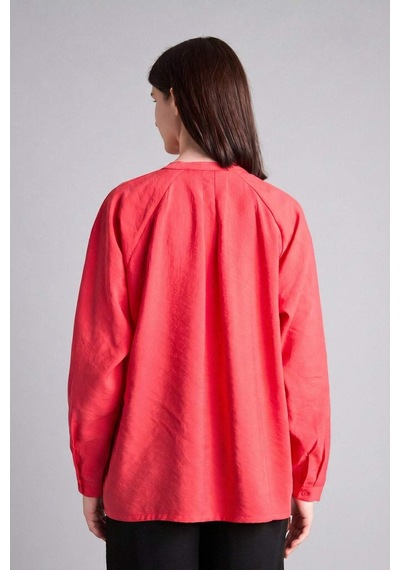 Defacto Relax Fıt Modal Uzun Kollu Koyu Mercan Tunik H5279ax26smrd352 Kırmızı-rd352