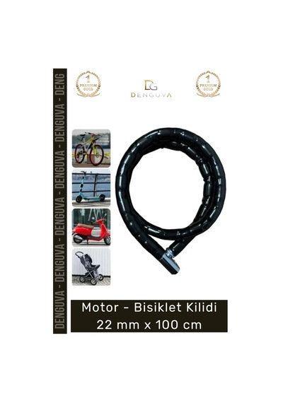 Kilit Çelik Spiral Halat Zırhlı Güvenlik Emniyet Zinciri Sağlam Motor Bisiklet Kilidi 22 Mm X 100cm Çok Renkli