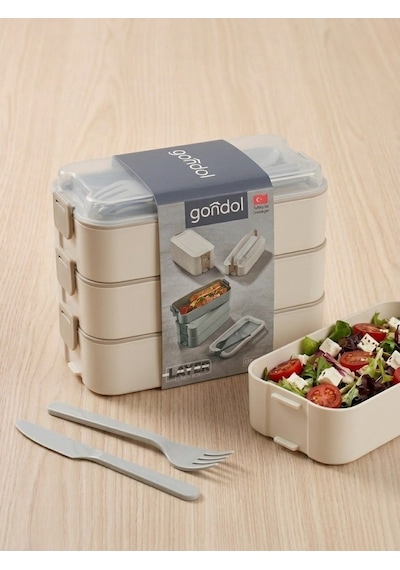 Gondol Lunch Box Saklama Kabı Bej