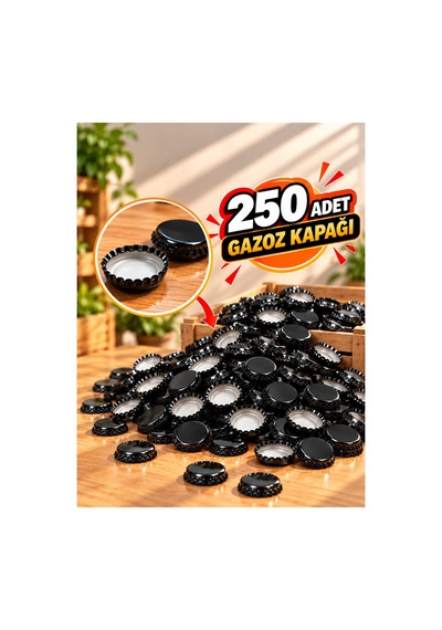 250 Adet Gazoz Kapağı Siyah
