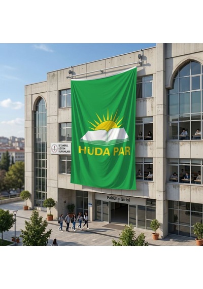 Hüda Par Bayrağı 140gr Premium Raşel Kumaş 6x9 Metre Diğer