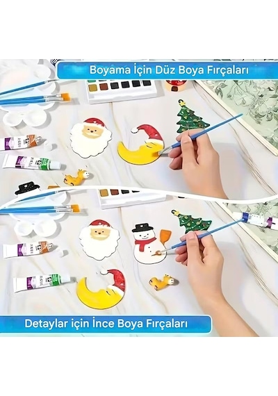 Düz Ve Yuvarlak Fırça Seti, Akrilik, Sulu Boya, Yağlı Boya, Dıy Çizim, Seramik, Resim Fırça-10 Adet