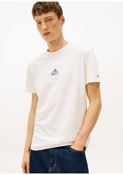 Tommy Jeans Erkek T Shirt Dm0dm22311 Ybh Beyaz Beyaz