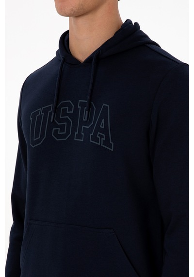U.S. Polo Assn. Erkek Regular Fit Kapüşonlu Lacivert Basic Sweatshirt 50315663-VR033