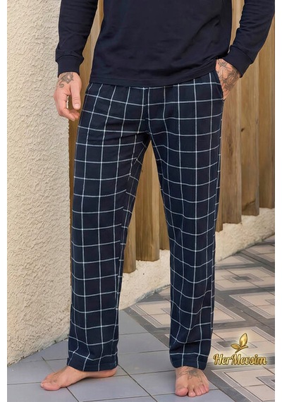 Hermevsim Aydoğan Erkek Pijama Takımı %100 Pamuk Süprem Patlı Yaka Uzun Kol Lacivert Tuna 260540 Hermevsim Aydoğan Erkek Pijama Takımı %100 Pamuk Süprem Patlı Yaka Uzun Kol Lacivert Tuna 260540