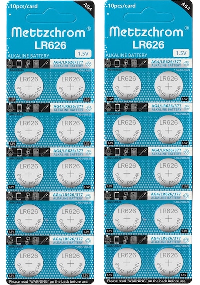 Mettzchrom Kol Saat Pili 377a Lr626 Ag4 1.5v Kol Saati Pili 20'li