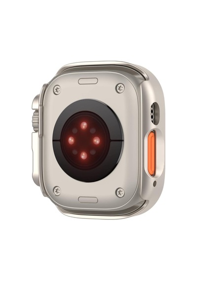 Apple Uyumlu  Watch  Ultra 1/2 49mm Ekran Koruyuculu Tek Sıra Kenar Taşlı Sert Pc Kasa Koruyucu
