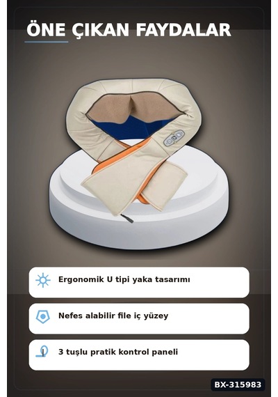 Isıtmalı Yoğurma Özellikli Vücut Cihazı - 24w Sırt, Bel, Bacak İçin Bx-315983