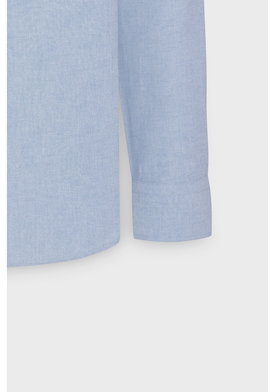 Ac&co Erkek Acık Mavı Slim Fit Dar Kesim Düğmeli Yaka Pamuklu Oxford Gömlek