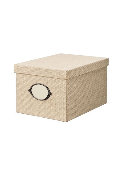 Ikea Kvarnvık Kapaklı Karton Saklama Kutusu 25 X 35 X 20 Cm Bej