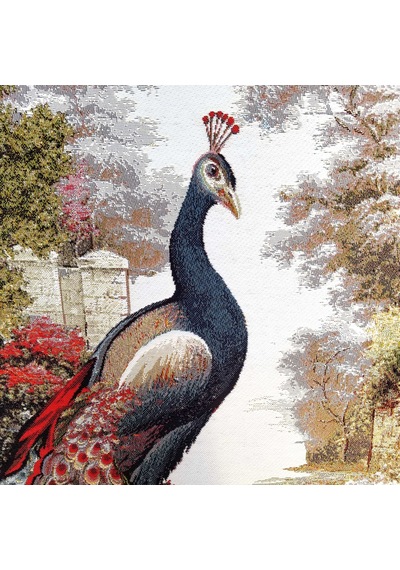 Hayvan Serisi-08 Dokuma Goblen Kumaş-Tavus Kuşu Tek