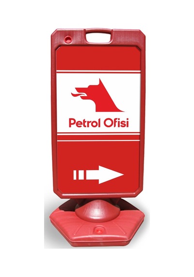Petrol Ofisi   Reklam ve Yönlendirme Uyari Dubasi A Tabela Kırmız
