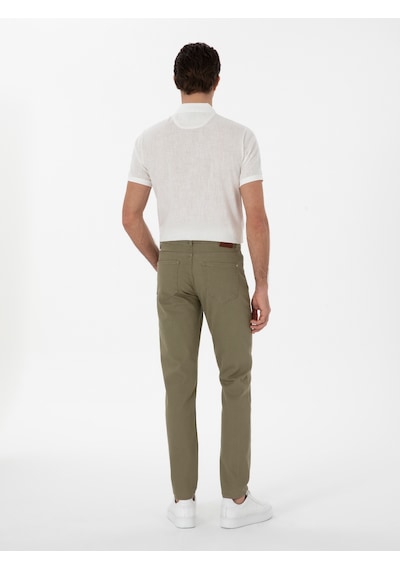 Cacharel Yeşil Slim Fit Pamuk Karışımlı Jean Pantolon Yesıl