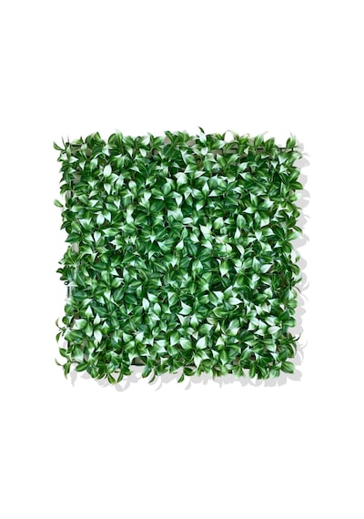 Cihan Çiçekçilik Yapay Beyaz Detaylı Limon Yaprağı Bitki Duvar Kaplama 50x50 Cm Beyaz- Yeşil