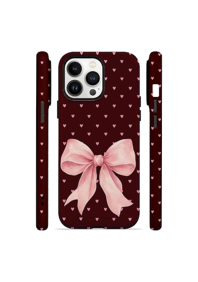 Velvoria Valestra Blush Heart Bow Apple iPhone Uyumlu 14 Pro Magsafe Koruma Kılıfı Valestra Magline - Blush Heart Bow