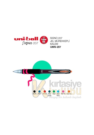 Uni-ball Signo 207 1 Mm Mekanik Jel Kalem Umn-207 10 Mavi