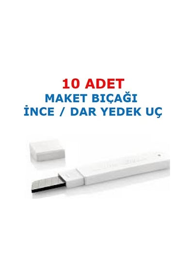 10 Adet Dar İnce Maket Bıçağı Yedek Uç Falçata 9Mm