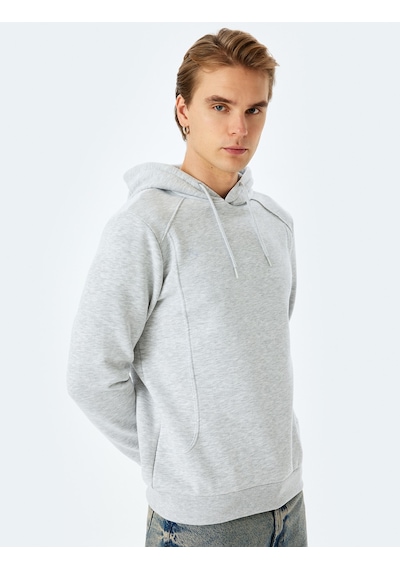 Koton Reglan Kollu Pamuk Karışımlı Kapşonlu Şardonlu Dikiş Detaylı Basic Hoodie Gri 5wam70261mk Koton Reglan Kollu Pamuk Karışımlı Kapşonlu Şardonlu Dikiş Detaylı Basic Hoodie Gri 5wam70261mk