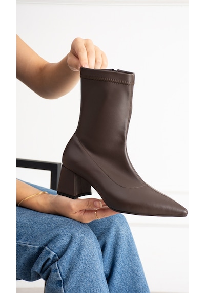 Dabab Shoes Neva Kadın Acı Kahve Streç Cilt Sivri Burun Fermuarlı 6 Cm Kalın Topuklu Bot Bootie Kahverengi Cilt Dabab Shoes Neva Kadın Acı Kahve Streç Cilt Sivri Burun Fermuarlı 6 Cm Kalın Topuklu Bot Bootie Kahverengi Cilt