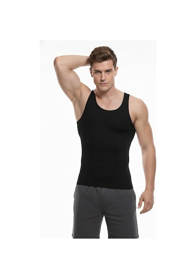 Fit Women Erkek Atlet Korse Bel Göğüs Göbek Korse 6050 Siyah