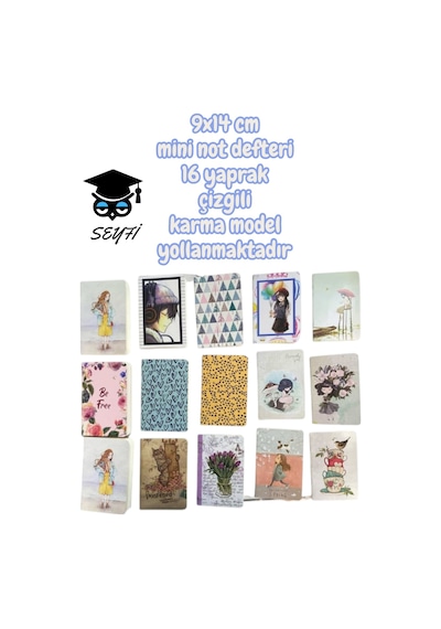 1 Adet 9x14 Cm Mini Not Defteri 16 Yaprak Çizgili Karma Model Yollanmaktadır Çok Renkli