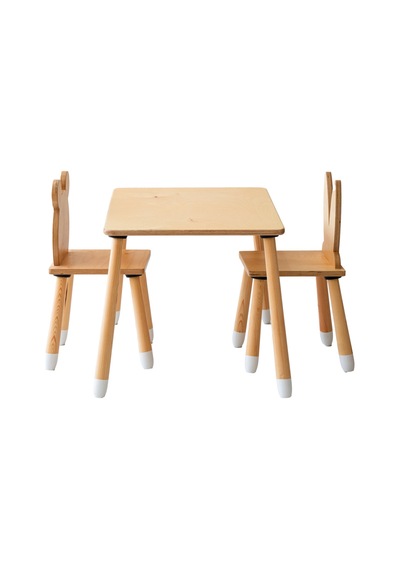 Woodnjoy Düz Etkinlik Masası 1 Sandalyeli Kahverengi