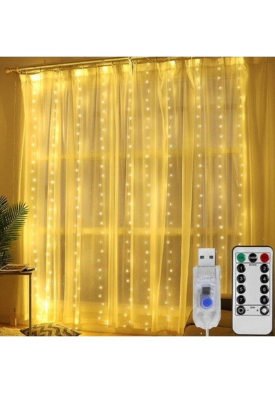 1001 Led Perde Led 3X3 Mt 300 Ledli 8 Fonksiyonlu