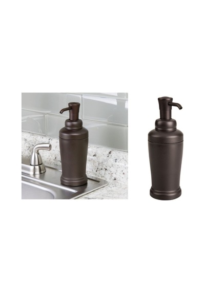 Buççin Online Mağaza Sıvı Sabunluk Bronz Kahve Renkli,abs 8x8x21cm 340ml Metal Metalik Çok Renkli