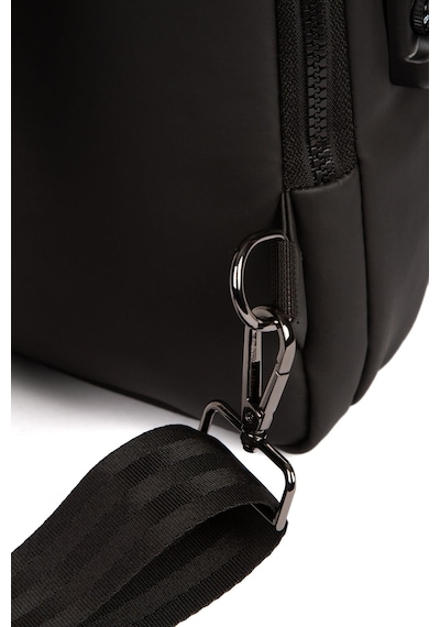 Adelina Bags Hırsızlık Önleyici Şifreli Kilitli Usb Girişli Göğüs Omuz Çantası Siyah